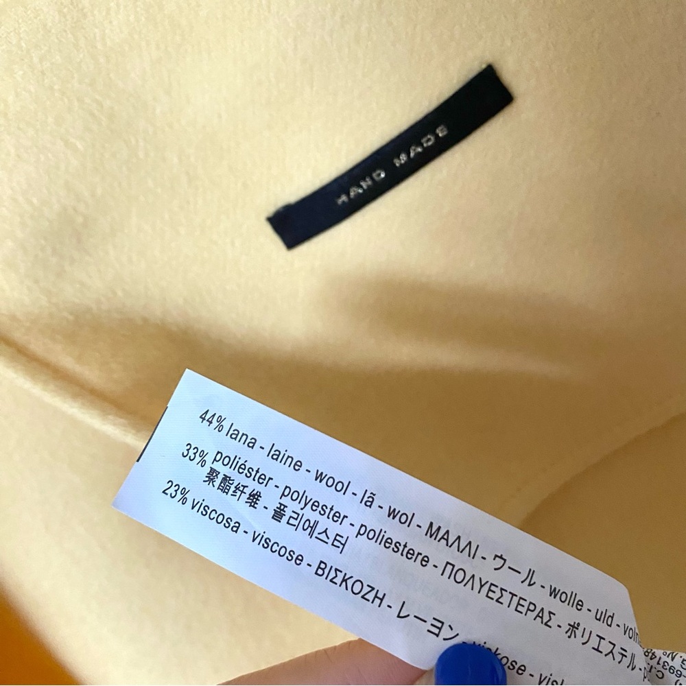 Zara butter yellow wool blend coat - Picture 6 of 7